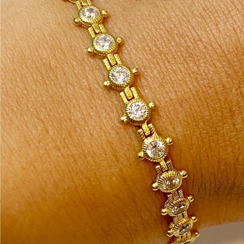 Judith Ripka 18k Gold Vermeil Over Sterling Silver Cz Bracelet 238$